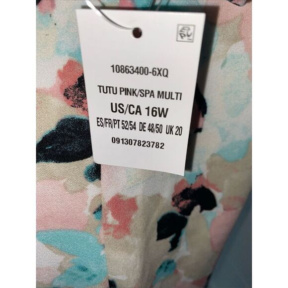 NEW KASPER PINK FLORAL CAREER SHEATH DRESS SIZE 16 Tutu pink - Picture 9 of 12